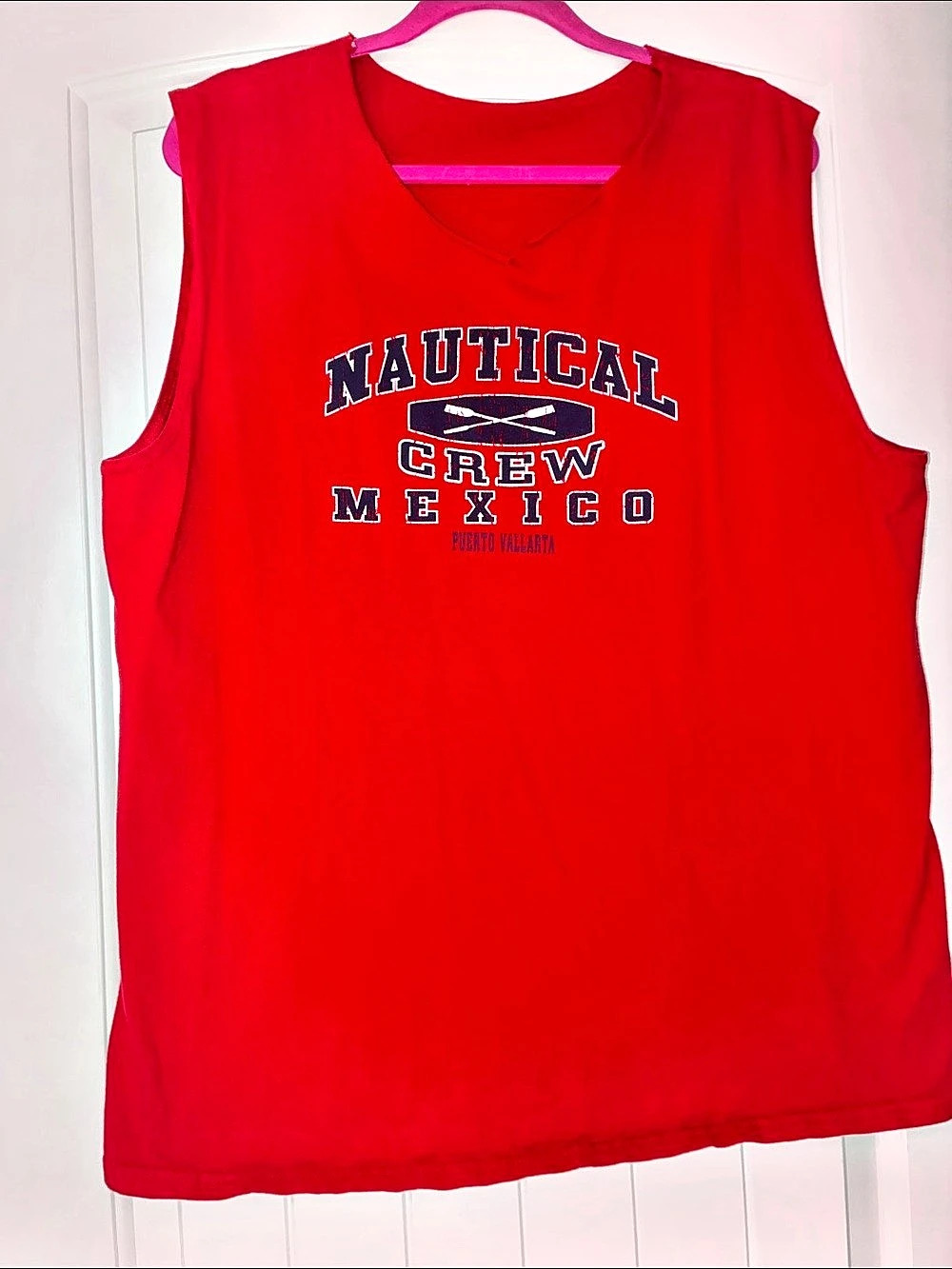 Nautical Crew Mexico Red Graphic Tank Top